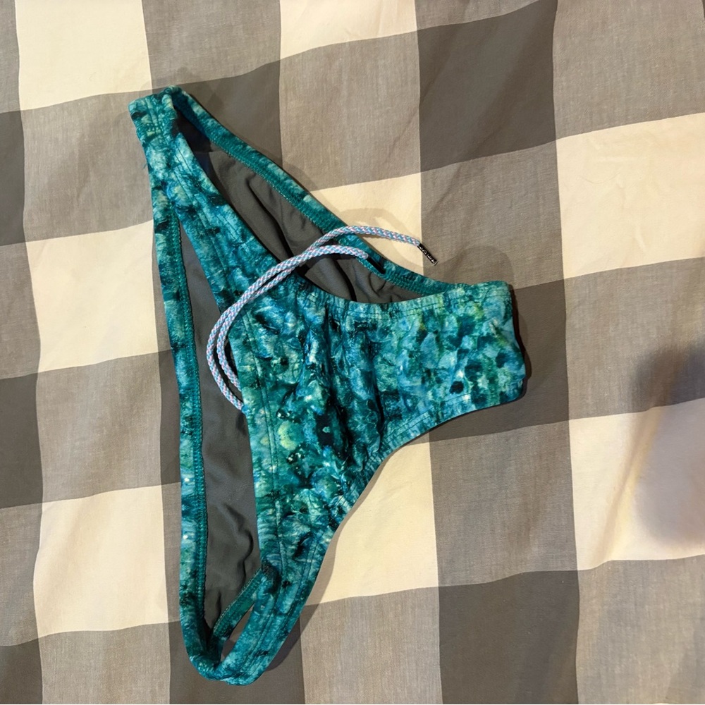 Jolyn Clothing Blue Patterned Bikini Bottom